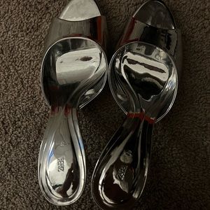 SILVER ZARA HEELS WORN ONCE